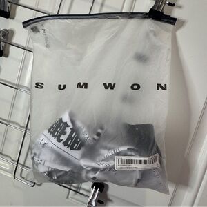 NIP SUMWON Black and White Newspaper Graffiti String Bikini Set Top & Bottom Siz